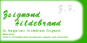 zsigmond hildebrand business card